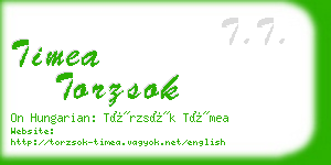 timea torzsok business card